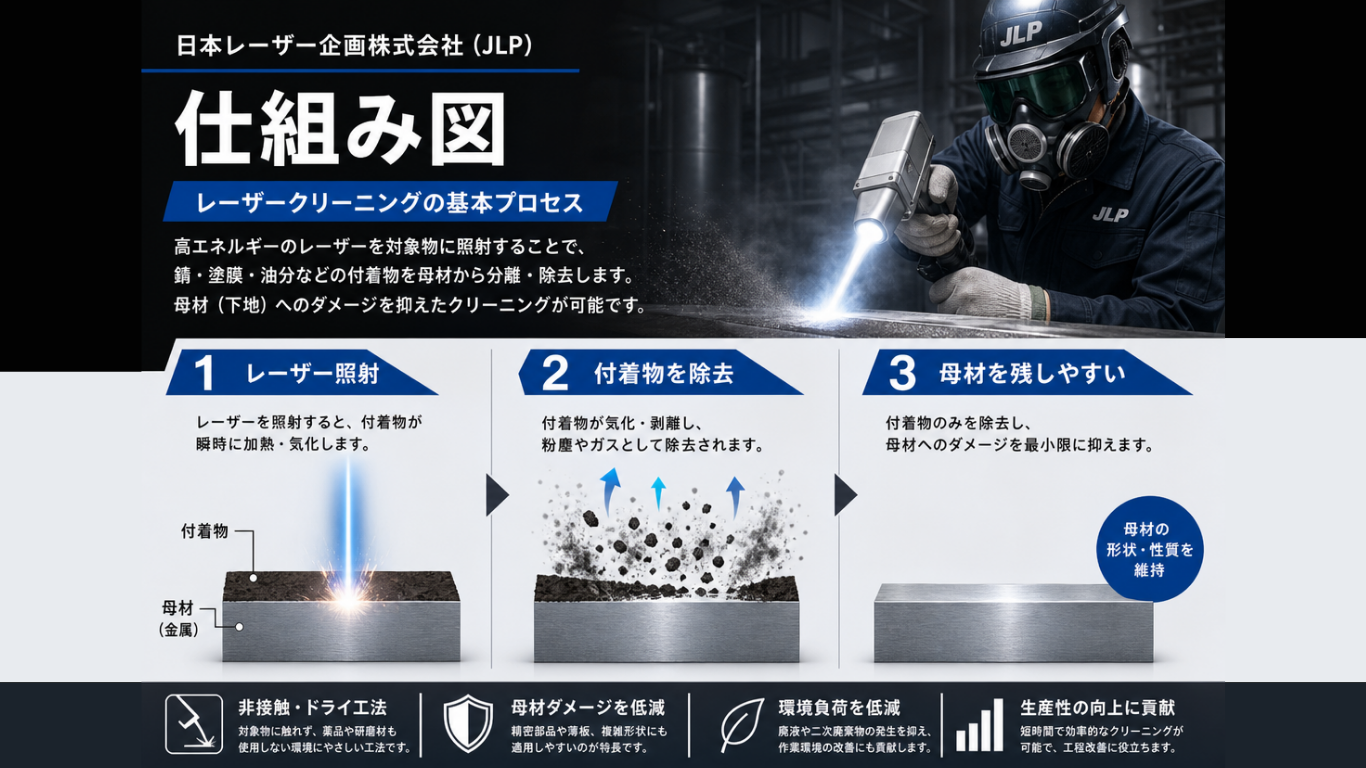 レーザークリーナーの主な活用シーン図解