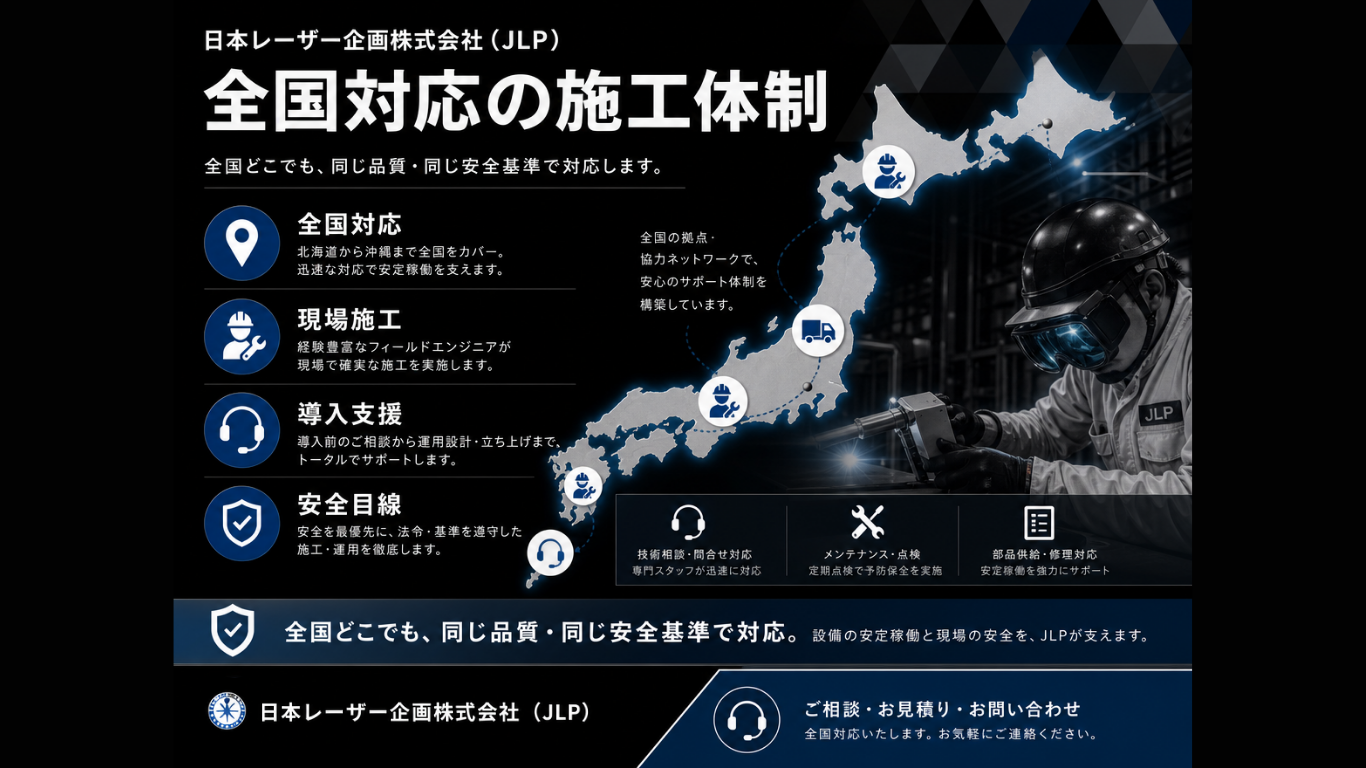 JLPの全国対応施工体制の図解
