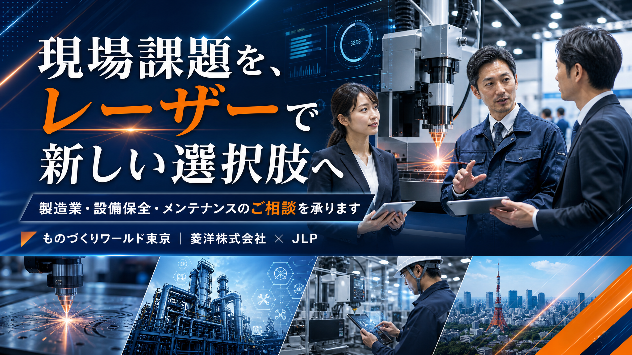 ものづくりワールド東京での相談誘導用ビジュアル 菱洋株式会社とJLP