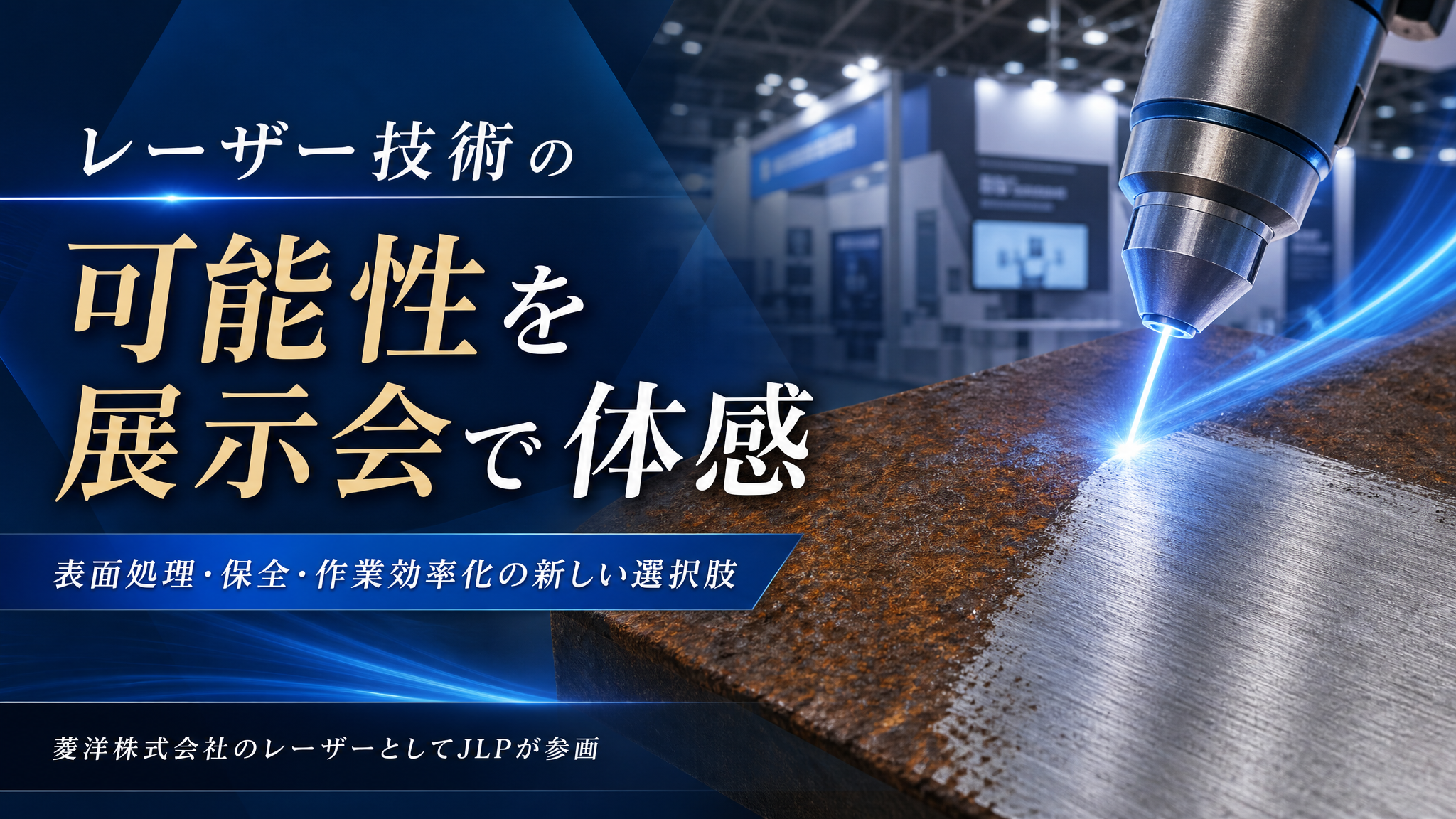 レーザー技術の可能性を展示会で体感できることを訴求する製造業向けビジュアル